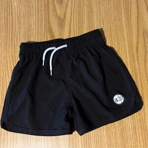 Black Swim/Active Shorts with White Drawstring